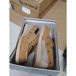 NWT Perry Ellis Boys Bow Boat Shoe Tan Size 13